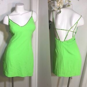 ARC‎ & CO. Strappy Green Beaded Mini Dress